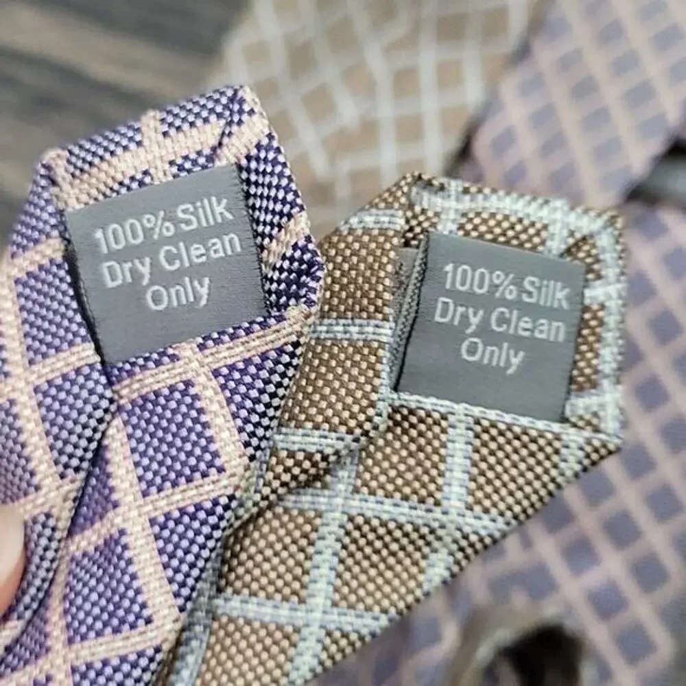 Hickey Freeman Men's 100% Silk Checked Classic Necktie Bundle